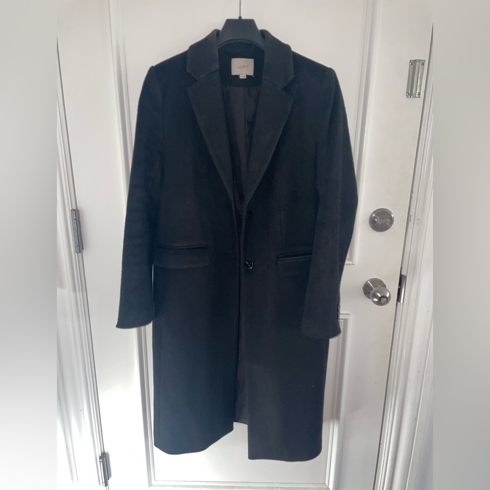 Anne Taylor Loft Single Breasted Wool Blend Coat